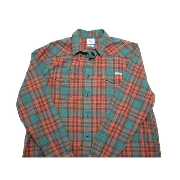 Lucky Brand Other - Lucky Brand Men's Flannel Shirt Red Gray Plaid Western Long Sleeve Cowboy XXL